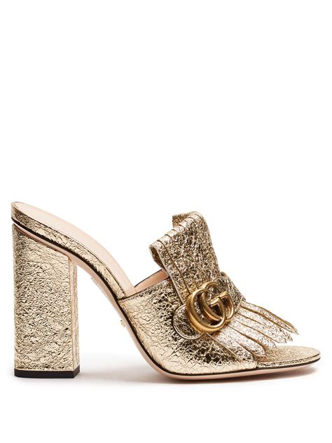 gucci marmont sandal heel|gucci marmont fringe heels.